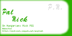pal mick business card